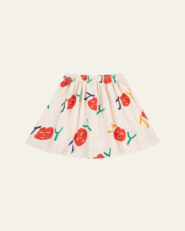 Girl's Allover Smiling Printed A-Line Skirt, Size 2-1